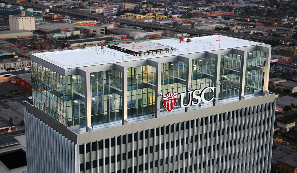 Aerial photo of USC Tower